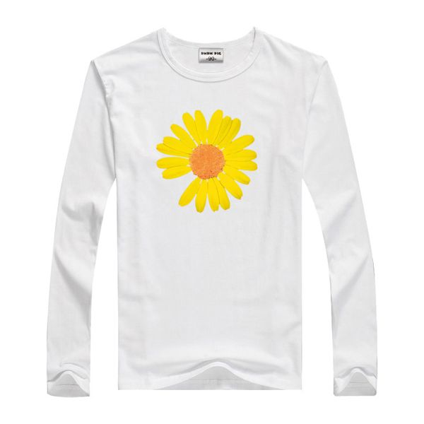 

kids girl t shirt summer baby small daisies print toddler tees clothes children clothing t-shirts long sleeve casual wear, Blue