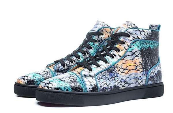 

new mens women black camouflage leather red bottom casual shoes,flats shoes spring/autumn outdoor sneakers t07