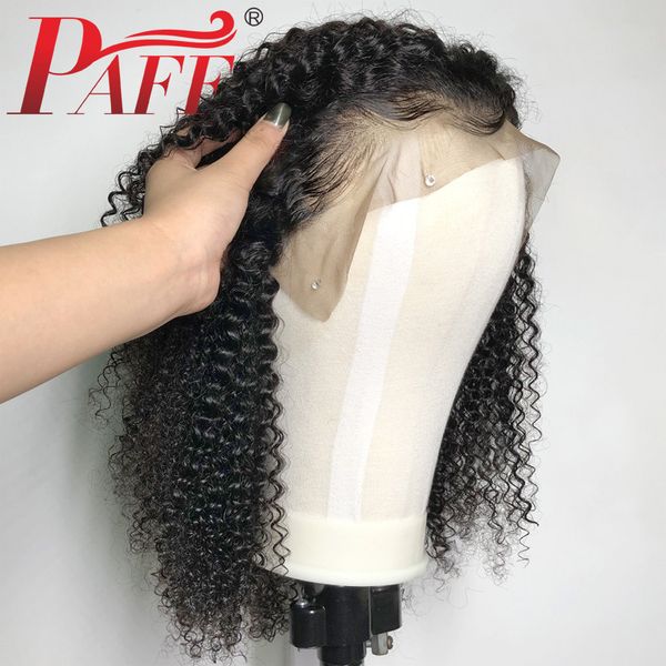 

paff short curly 13x6 lace frontal wig glueless pre plucked with baby hair brazilian bob cut deep part, Black;brown