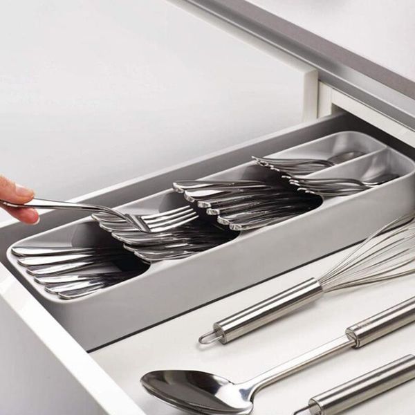 

2019 kitchen drawer organizer kitchen refrigerator storage rack box tray spoon cutlery fork separation storage holder rack