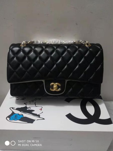 

double flap cf 3.0 vintage beige lambskin classic limited double flap shoulder bag, Black