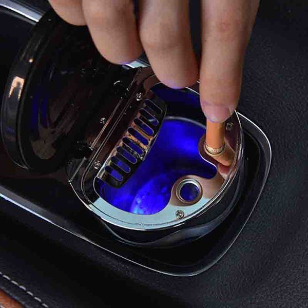 

portable car smoke cup holder cigarette ash tray auto truck led ashtray with campass jld