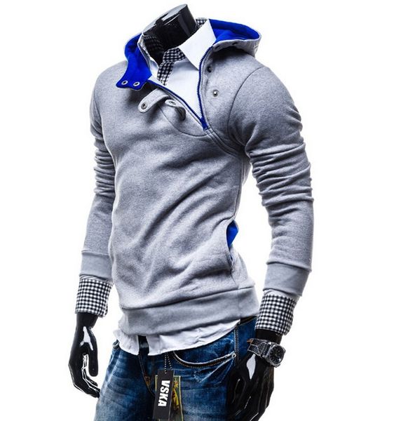 

new fashion sweatshirts men slim casual men sweater sweater jacket gray navy winter coat sweatshirts, Black