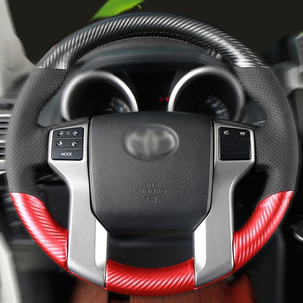 

auto steering covers carbon fiber hand sewing braid steering cover set for highlander new corolla levin prado accessories