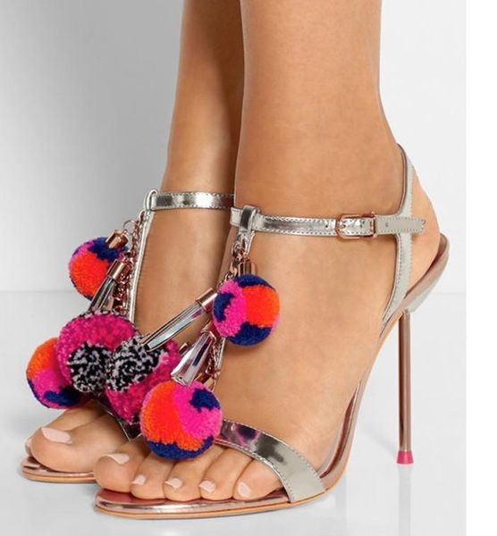 

2019 new style ladies patent leather 9cm high heel peep-toe zipper ball sophia webster shoes sandals 34-42, Black