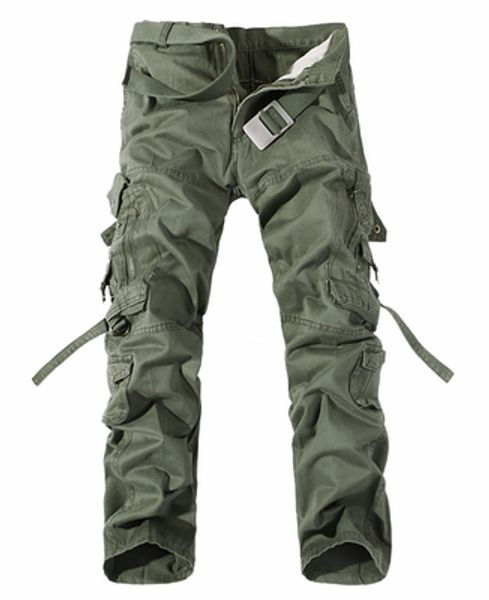 

2019 new men cargo pants army green big pockets decoration mens casual trousers easy wash male autumn army pants plus size 42, Black