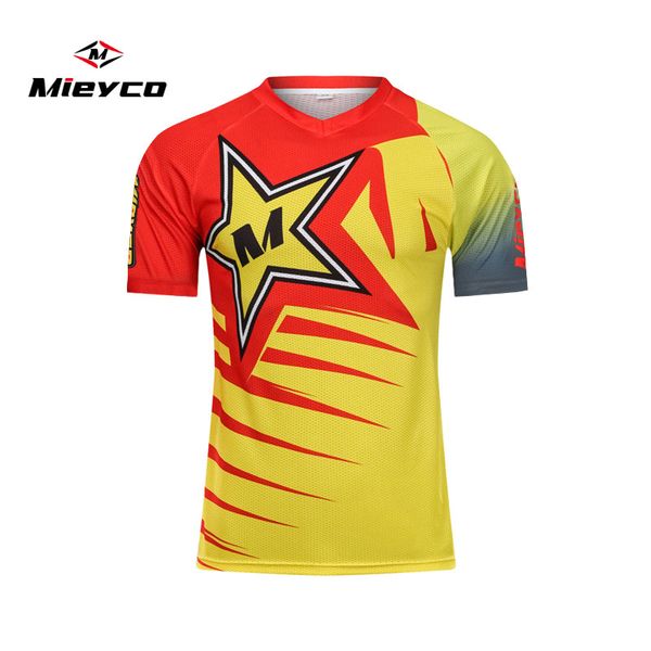 

mieyco 100% polyester men cycling clothing mtb summer breathable downhill jerseys motocross sports cycling jerseys bike uniform, Black;red