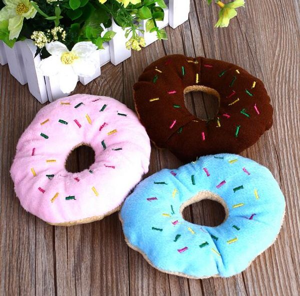 

sightly lovely pet dog puppy cat squeaker quack sound toy chew donut play toys g856