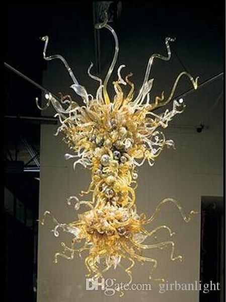 

unique designed handmade blown glass chandelier light modern art deco amber murano glass led light source l lobby decor chandelier
