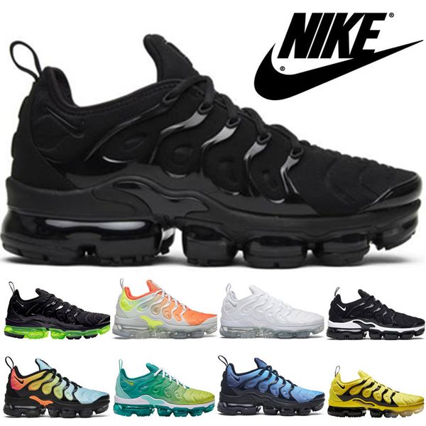 

2019 air vapormax plu tn chau ure rainbow running hoe men women bumblebee be true grape triple black de igner port hoe ize 36 45