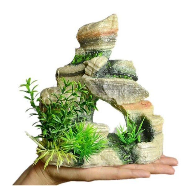 

мистер танк аквариум рокарий вид на горы рок пейзаж украшения искусственный аквариум пещера каменный орнамент