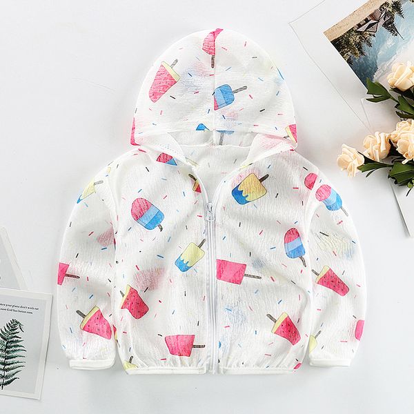 

summer cartoon infant toddler girl coat beach clothes children jacket kid long clothing baby sun-protective clothing jackets, Blue;gray