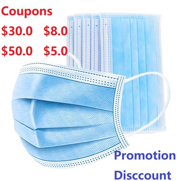

store coupon disccount $30+ protective non-woven facemask 3ply face masks disposable bfe95% marks face shield earloop