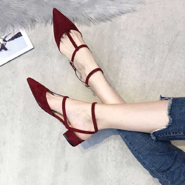 

pointed flat flat shallow mouth single shoes female 2019 spring wild word with straps women's shoes, Black