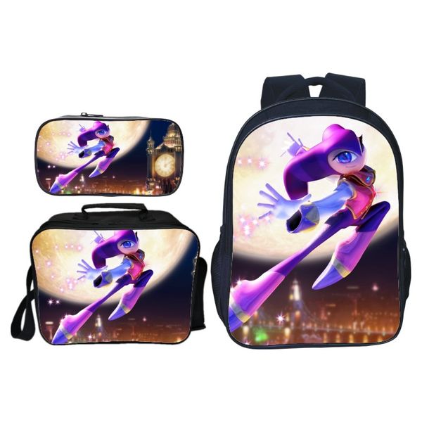 

3pcs/set sonic shadow printing children backpacks kids school bags boys girls primary schoolbag students suit backpack9
