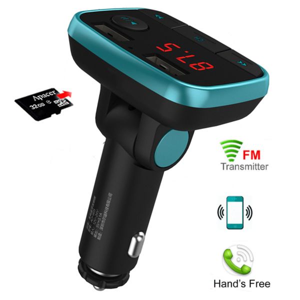 

jinserta car mp3 player bluetooth fm transmitter radio adapter car handscalling dual usb charger support tf/u disk