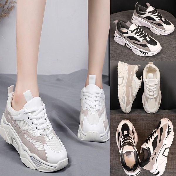 

2019 fashion shoes women winter round toe mix colors platforms med sport white casual shallow female shoes comfortable female, Black