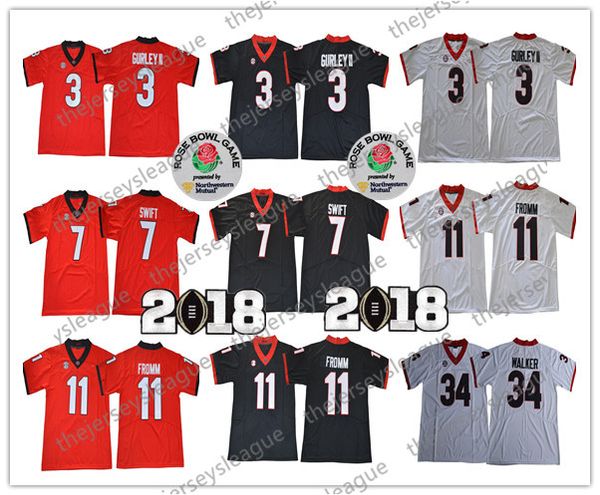 

georgia bulldogs #3 todd gurley ii 7 dandre swift 11 jake fromm white red black stitched ncaa college football jerseys