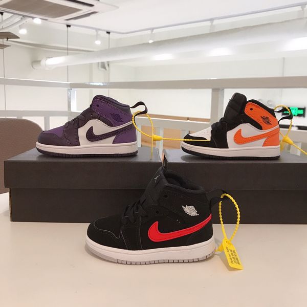 

Детская обувь коричневый низкий Трэвис Скотт баскетбольная обувь 1 Высокий OG Cactus Jack 1s кроссовки спортивный тренер ребенок малыш кроссовки size22-35