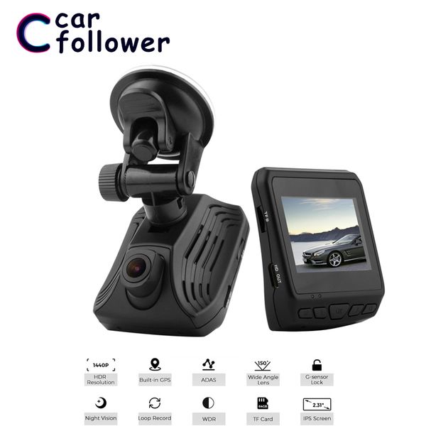 

dashboard camera 2.3 inch fhd 1440p ambarella a12 2560*1440p 5.0 mp coms car dvr adas gps navigation driving recording recorder