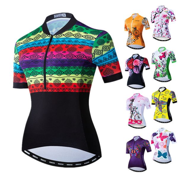 

racing jackets weimostar summer cycling jersey women short sleeve mtb bike shirt quick dry pro team bicycle clothing, Black;red