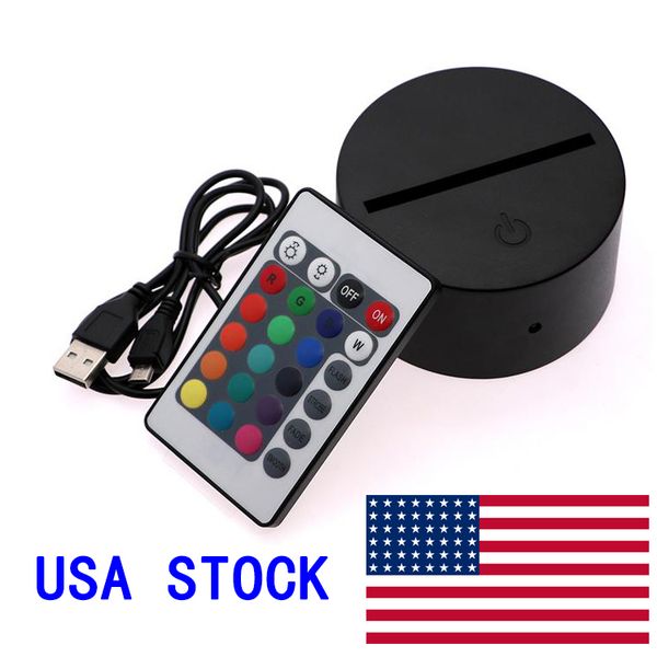 

rgb 7 colors lights led lamp base for 3d illusion lamp 4mm acrylic light panel battery or dc 5v usb 3d nights lights crestech barnd