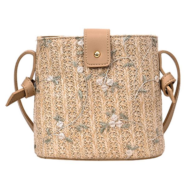 

summer women's shoulder bag bolso mujer fashionable casual ladies messenger bag single straw braided beach bags bolsa feminina