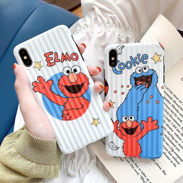 

for iphone xs max xr phone case curved suitcase sesame street 6 7 8 x plus tpu all inclusive soft cell phone cases