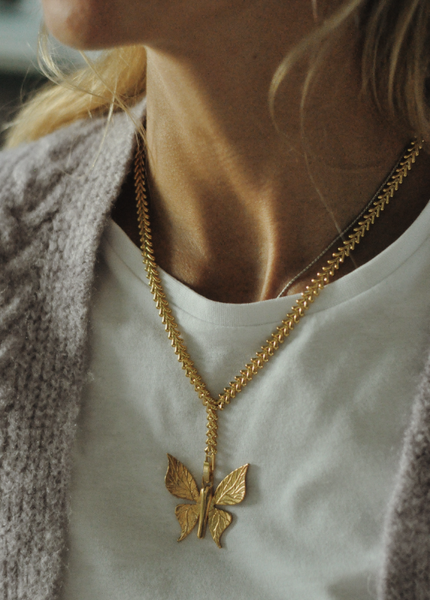 

gulce dereli, butterfly symbol charm necklace, infinity chain necklace, new season, gift box, gold/silver plated