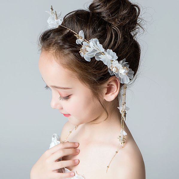 Beauty Gold Flowers Girls Head Pieces Flower Girls Head Pieces Girls Headbands Girl S Wedding Tiara Crown Kids Accessories H323028 Headbands Baby