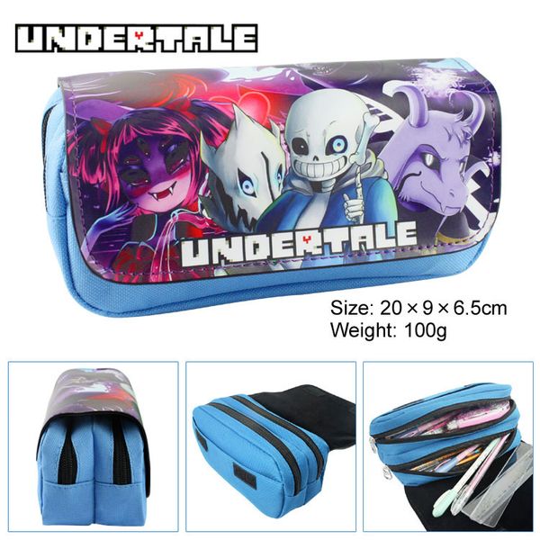 

cartoon game undertale pencil case makeup bag zipper pouch students stationery pouch pen bag cosplay otaku gift dhl le387, Black