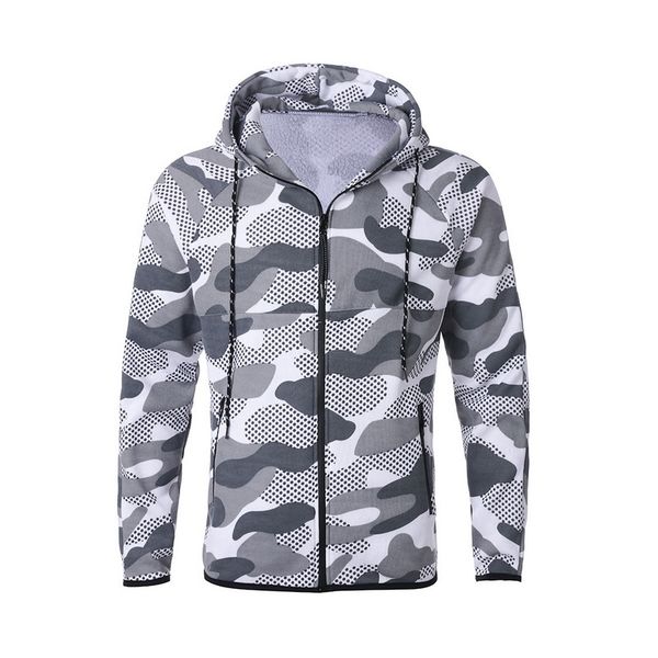 

puimentiua 2019 camouflage print men two piece set fashion camo hoodies track jacket pants suit sets casual mens tracksuit, Gray