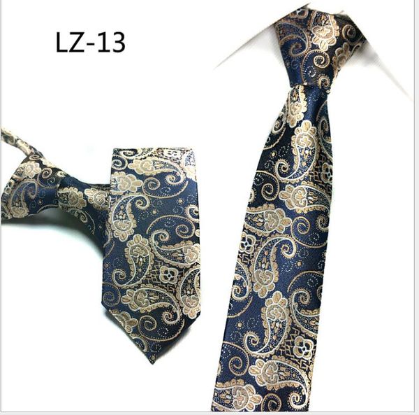 

zipper tie for men 5cm korean version of narrow, easy-to-pull, lazy and convenient tie, Blue;purple