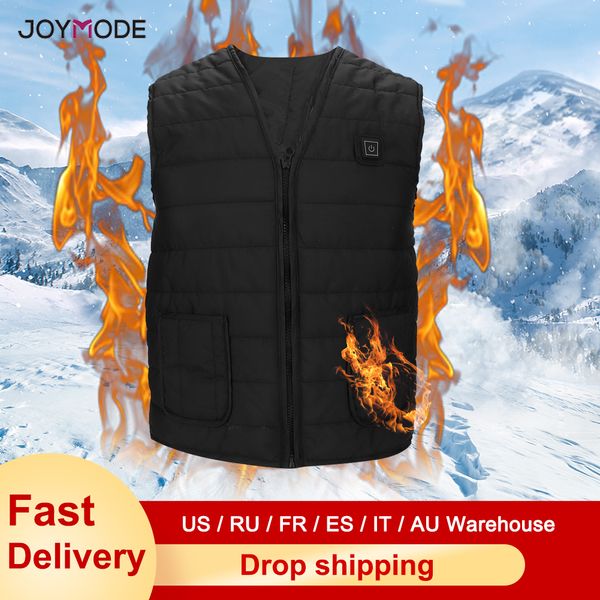 

joymose winter women men outdoor sports waistcoat electric clothes for fishing hiking jacket usb charging heating vest, Gray;blue