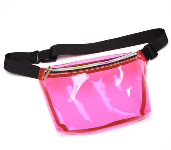 

dhl20pcs messenger bags women pvc transparent candy laser fanny packs zipper mix color chest bag outdoor