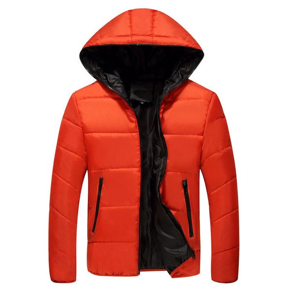 

2019 autumn winter mens hooded cotton padded jacket fashion long sleeve warm jacket casual new male coat, Black
