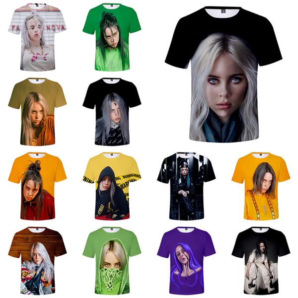 

billie eilish clothes 33 designs billie eilish 3d printed kids girls women mens t-shirts hip hop tee shirt sweatshirts clothes dhl ss321, Blue
