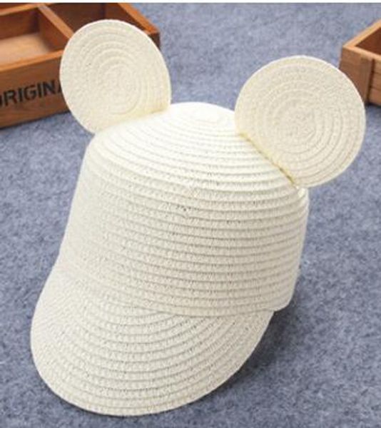

2020 hats kids wide brim straw beach sunbonnet visor straw hat sunscreen folding sun hats caps, Yellow