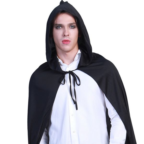 

oeak 2019 men's halloween cloak cosplay vampire jumper set new male black sleeveless hooded loose mysterious belt cloak, Tan;black
