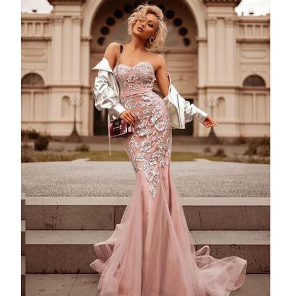 

long mermaid formal prom dresses 2020 evening red carpet celebrity dresses abiti da sera with beads, Black