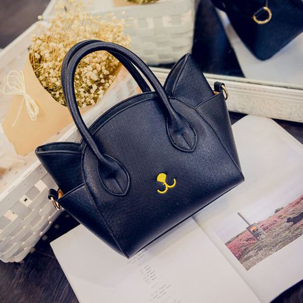 

роскошные сумки женские сумки конструктора кот девушки плеча сумки totes дамы посыльного кожи crossbody сумка cat ear болса