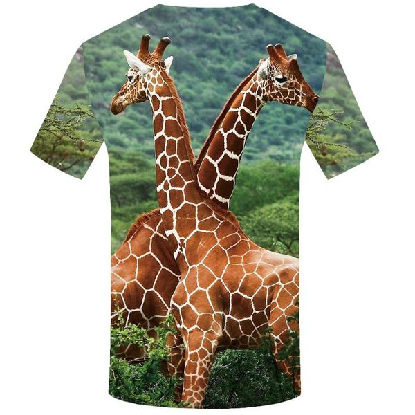

3d tshirt animal t shirt men giraffe tshirts casual leopard print anime clothes plant t-shirts 3d lovely tshirt printed, White;black