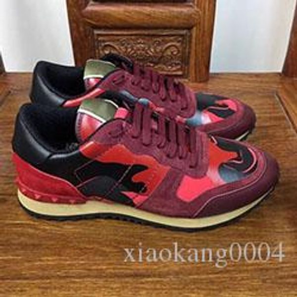 

new камуфляж en cuir rock et runner тапок chaussures hommes, femmes rock stud повседневный camo loisirs unisexe formateur chaussures 35-46 m, Black