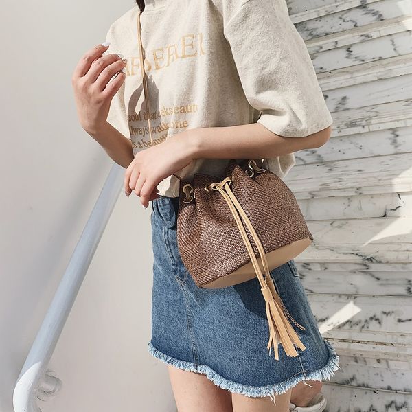 

women's 2019 new fashion handbags wild bucket trend shoulder bag handbags female shoulder messenger bag lady travel