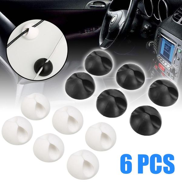 

6pcs car windshield usb cable sticky clip wire cord holder desk self-adhesive mutipurpose usb cable clips auto interior parts