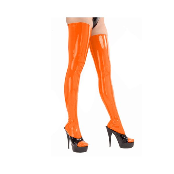 Plus Size Sexy Over-Knee Meias Mulheres Molhado Look Long Socks Coxa Meias De Pés Foted Novelty Dancing Clubwear Meias Exóticas