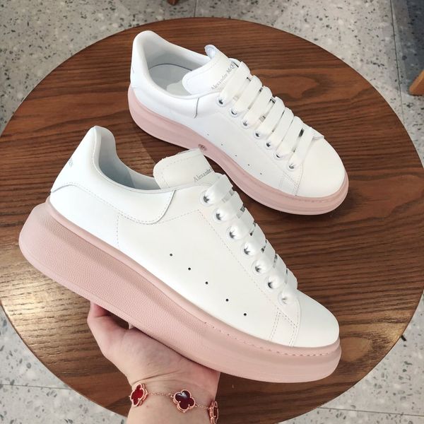 

platform men's and women's shoes wild vintage luxury casual shoes graffiti leather sneakers women's shoes white shoe 02, Black