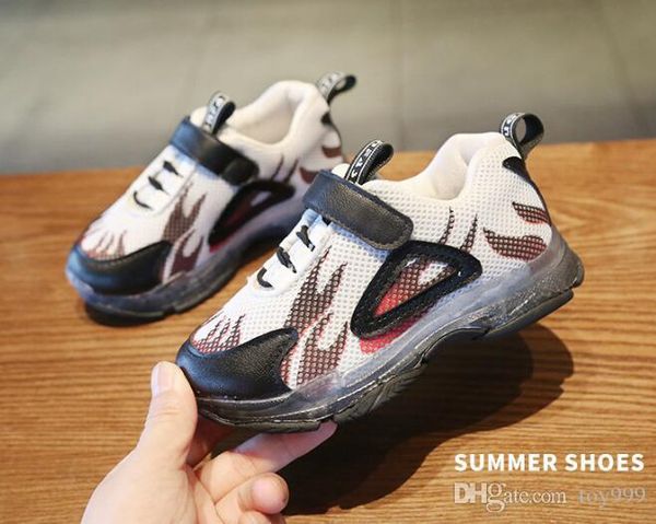 

fashion child motion children's shoes boy summer new breathable mesh leisure running shoes sports girls tide, Black