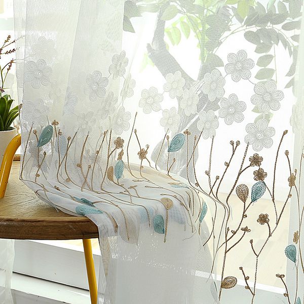 

european embroidery small fresh half shade tulles for living dining room bedroom