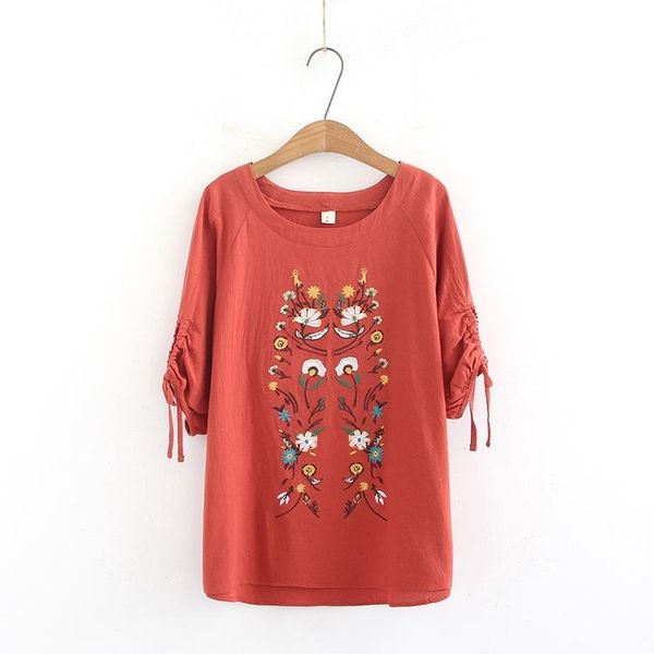 

plus size 4xl women's casual short sleeve t shirts sweet embroidery, White